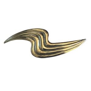 Vintage ABSTRACT RIBBON BROOCH Pin Gunmetal Grey Costume Jewelry